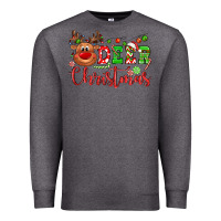 Charcoal Heather Deer Christmas reindeer Premium Sweatshirt - NancyCooperArtShop