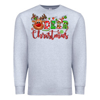 Heather Grey Deer Christmas reindeer Premium Sweatshirt - NancyCooperArtShop