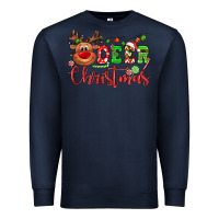 Navy Deer Christmas reindeer Premium Sweatshirt - NancyCooperArtShop