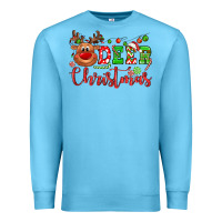 Ocean Blue Deer Christmas reindeer Premium Sweatshirt - NancyCooperArtShop