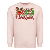 Pale Pink Deer Christmas reindeer Premium Sweatshirt - NancyCooperArtShop