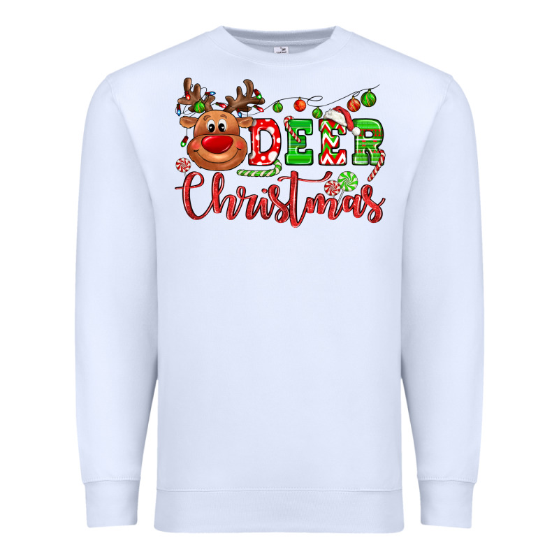 Deer Christmas Reindeer Premium Sweatshirt by NancyCooperArtShop | Teevron