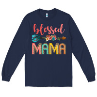 Navy blessed mama Long Sleeve Tee - JahusDesignShop