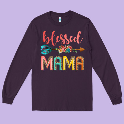 Blessed Mama Long Sleeve Tee Designed By Jahusdesignshop