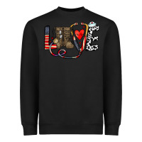 Black america nurse Heavyweight Sweatshirt - CowhideDigitalArt