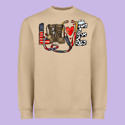 America Nurse Heavyweight Sweatshirt Designed By Cowhidedigitalart