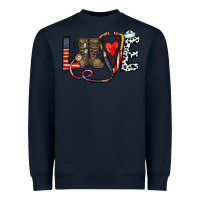 Navy america nurse Heavyweight Sweatshirt - CowhideDigitalArt