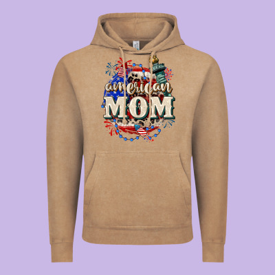 American Mom 4th Of July Vintage Hoodie Designed By Cowgirlartshop
