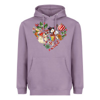 Lavender christmas heart Heavyweight Hoodie - MaliasSmallBusiness