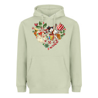 Matcha christmas heart Heavyweight Hoodie - MaliasSmallBusiness