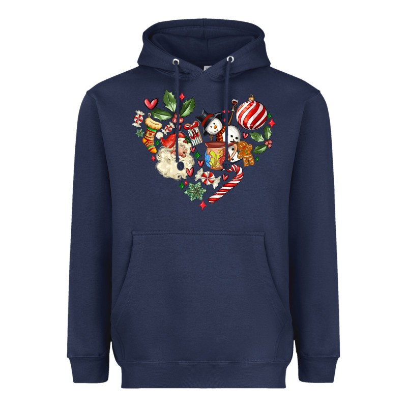 Christmas Heart Heavyweight Hoodie by MaliasSmallBusiness | Teevron