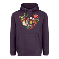 Plum christmas heart Heavyweight Hoodie - MaliasSmallBusiness