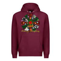 Burgundy merry christmas windmill Premium Hoodie - Jasminsmagicworld