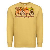 Antique Gold this mama loves her pumpkins Premium Sweatshirt - MaliasSmallBusiness