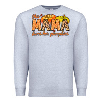 Heather Grey this mama loves her pumpkins Premium Sweatshirt - MaliasSmallBusiness