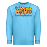 Ocean Blue this mama loves her pumpkins Premium Sweatshirt - MaliasSmallBusiness