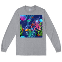 Heather Grey undersea Long Sleeve Tee - BundleAndBundleShop