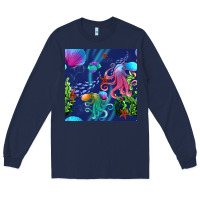 Navy undersea Long Sleeve Tee - BundleAndBundleShop