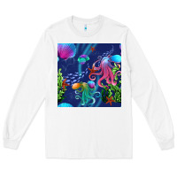 White undersea Long Sleeve Tee - BundleAndBundleShop