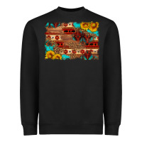 Black aztec and leopard background Heavyweight Sweatshirt - HRA Design Shop