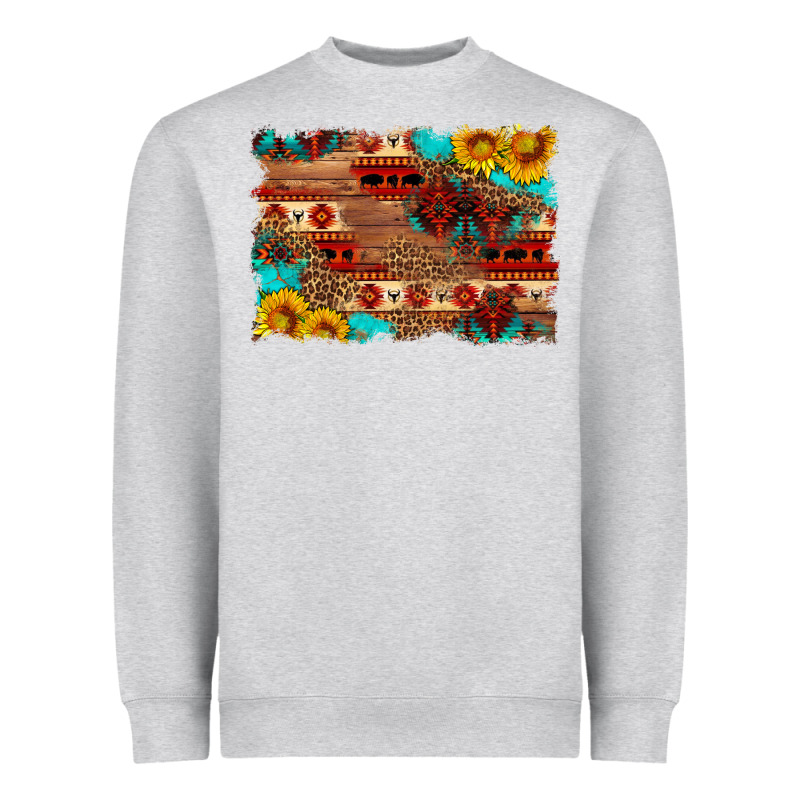 Aztec And Leopard Background Heavyweight Sweatshirt by HRA Design Shop | Teevron