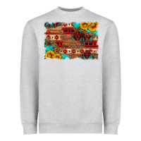 Heather Grey aztec and leopard background Heavyweight Sweatshirt - HRA Design Shop