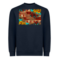 Navy aztec and leopard background Heavyweight Sweatshirt - HRA Design Shop