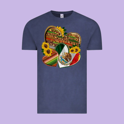 Mexico Heart And Sunflower Vintage Tee Designed By Hra Design Shop
