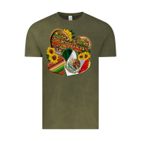 Vintage Olive mexico heart and sunflower Vintage Tee - HRA Design Shop