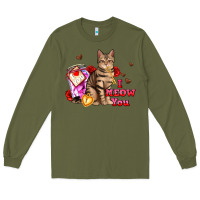 Army Green i meow you Long Sleeve Tee - AdoDesignShop
