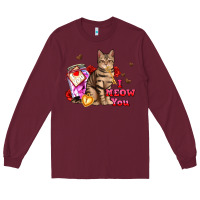 Burgundy i meow you Long Sleeve Tee - AdoDesignShop