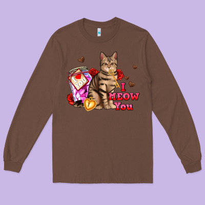 I Meow You Long Sleeve Tee Designed By Adodesignshop