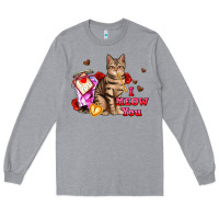 Heather Grey i meow you Long Sleeve Tee - AdoDesignShop
