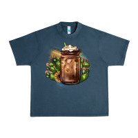 Midnight Navy sunflower coffee cup cactus Urban Heavy Tee - JahusDesignShop