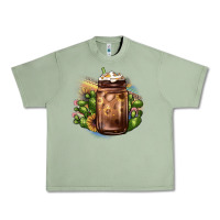 Oil Green sunflower coffee cup cactus Urban Heavy Tee - JahusDesignShop