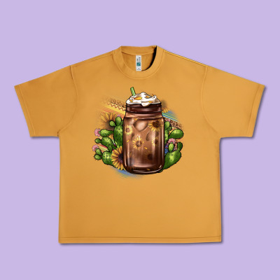 Sunflower Coffee Cup Cactus Urban Heavy Tee Designed By Jahusdesignshop