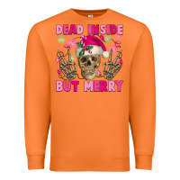 Carrot Dead inside but merry pink Christmas skeleton Premium Sweatshirt - NancyCooperArtShop