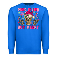 True Royal Dead inside but merry pink Christmas skeleton Premium Sweatshirt - NancyCooperArtShop