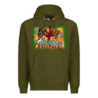 Army Green merry christmas cactus Premium Hoodie - Jasminsmagicworld