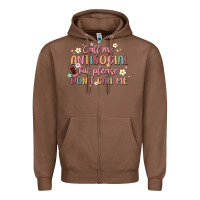 Chestnut call me antisocial but please don't call me Zipper Hoodie - MaliasSmallBusiness