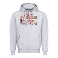 Heather Grey call me antisocial but please don't call me Zipper Hoodie - MaliasSmallBusiness