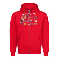 Red call me antisocial but please don't call me Zipper Hoodie - MaliasSmallBusiness