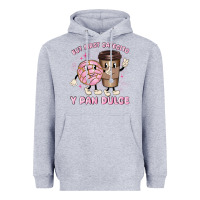 Heather Grey but first cafecito y pan dulce Heavyweight Hoodie - MaliasSmallBusiness
