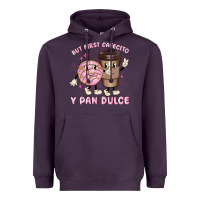 Plum but first cafecito y pan dulce Heavyweight Hoodie - MaliasSmallBusiness