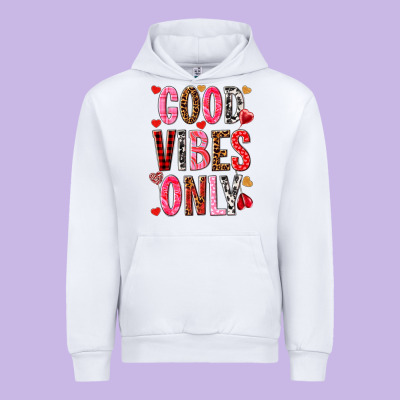Good Vibes Only Valentine's Day Urban Hoodie Designed By Howdyjamesfarm