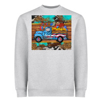 Heather Grey western  american truck sunflowers  mousepad Heavyweight Sweatshirt - HRA Design Shop