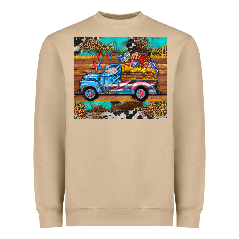Western  American Truck Sunflowers  Mousepad Heavyweight Sweatshirt by HRA Design Shop | Teevron