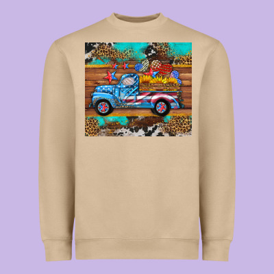 Western  American Truck Sunflowers  Mousepad Heavyweight Sweatshirt Designed By Hra Design Shop