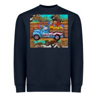 Navy western  american truck sunflowers  mousepad Heavyweight Sweatshirt - HRA Design Shop
