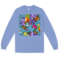 Colony Blue butterfly cocktail Long Sleeve Tee - BundleAndBundleShop